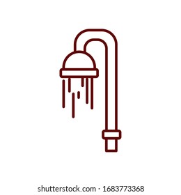 showe icon over white background, line style, vector illustration