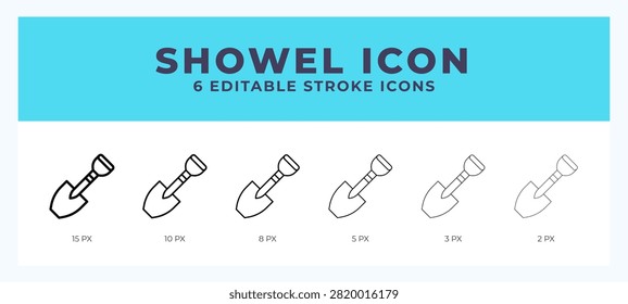 Showel icon vector illustration. With editable stroke for web. App and more.
