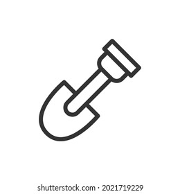 Showel line icon in trendy style. Stroke vector pictogram isolated on a white background. Showel premium outline icons.