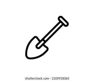 Showel line icon in trendy style. Stroke vector pictogram isolated on a white background. Showel premium outline icons
