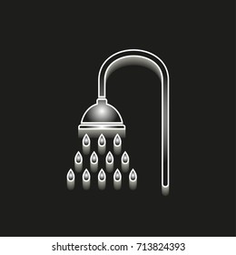 Shower - 3d vector icons. Illustrations isolated on black background for graphic and web design.