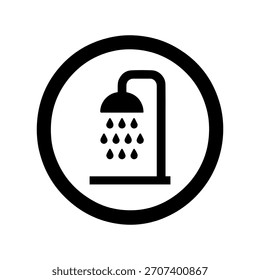 Duschbereichszeichen, Vektorsymbol auf weißem Hintergrund
Symbol für Vektorwarnzeichen