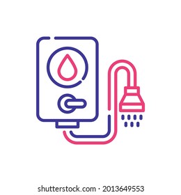Shower Bag vector 2 colours line icon style illustration. EPS 10 file 