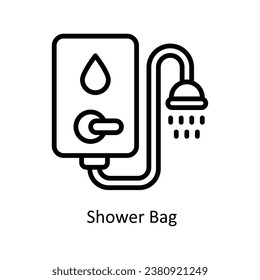Shower Bag  vector  outline Design illustration. Symbol on White background EPS 10 File 