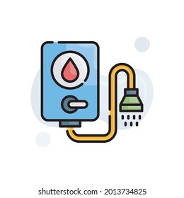 Shower Bag vector outline filled icon style illustration. EPS 10 file 