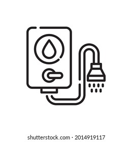 Shower Bag vector outline icons style illustration. EPS 10 file