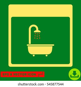 Shower Bath Calendar Page icon. Vector EPS illustration style is flat iconic bicolor symbol, orange and yellow colors.