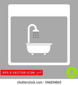 Shower Bath Calendar Page icon. Vector EPS illustration style is flat iconic bicolor symbol, dark gray and white colors.