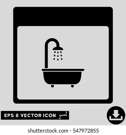 Shower Bath Calendar Page icon. Vector EPS illustration style is flat iconic symbol, black color.