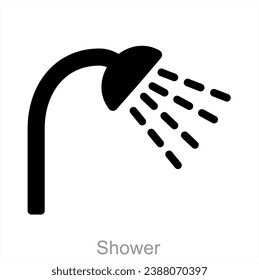 Dusche- und Badesymbol-Konzept