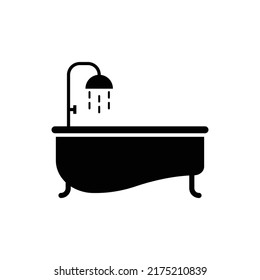 Diseño del icono del baño de ducha aislado en fondo blanco