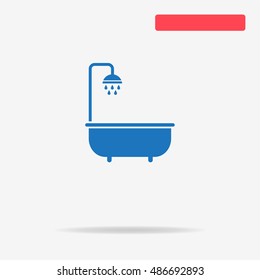 Shower bath icon. Vector concept illustration for design.