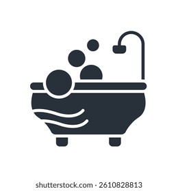 shower bath icons isolated on White Background. Flat style design