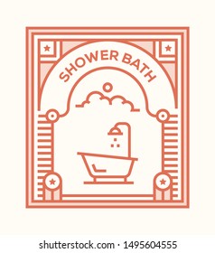 SHOWER BATH AND ILLUSTRATION ICON CONCEPT