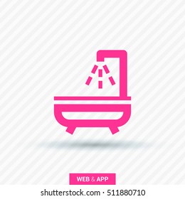 Shower bath isolated minimal flat line icon