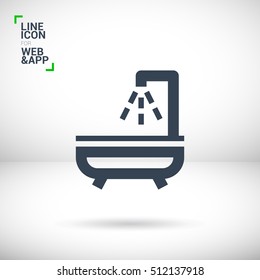 Shower bath isolated minimal flat line icon