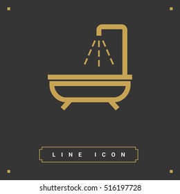 Shower bath isolated minimal flat line icon