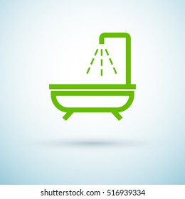 Shower bath isolated minimal flat line icon
