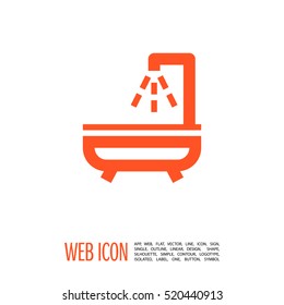 Shower bath isolated minimal flat line icon