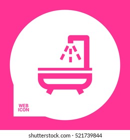 Shower bath isolated minimal flat line icon