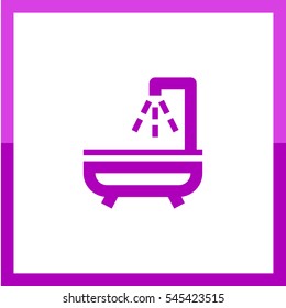 Shower bath isolated minimal flat line icon
