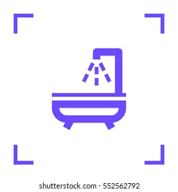 Shower bath isolated minimal flat line icon