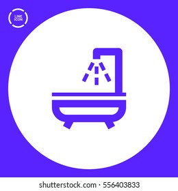 Shower bath isolated minimal flat line icon