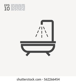 Shower bath isolated minimal flat line icon