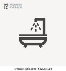 Shower bath isolated minimal flat line icon