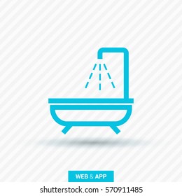 Shower bath isolated minimal flat line icon