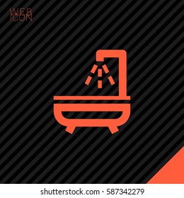 Shower bath isolated minimal flat line icon