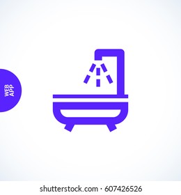 Shower bath isolated minimal flat line icon
