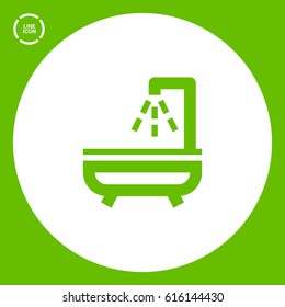 Shower bath isolated minimal flat line icon