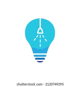 shower bath with lamplight abstract logo design, vector graphic symbol icon illustration
