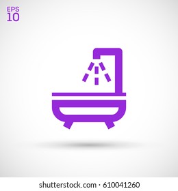 Shower bath line vector icon