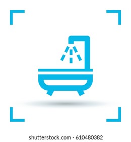 Shower bath line vector icon