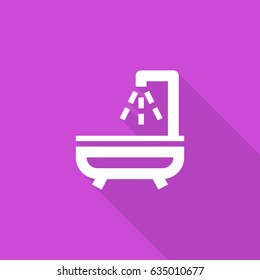 Shower bath line vector icon