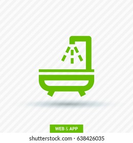 Shower bath line vector icon
