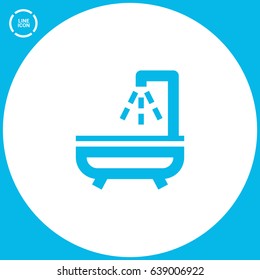 Shower bath line vector icon