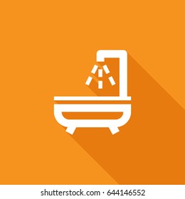 Shower bath line vector icon