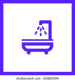 Shower bath line vector icon