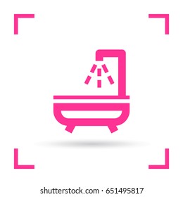 Shower bath line vector icon