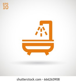 Shower bath line vector icon