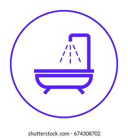 Shower bath line vector icon