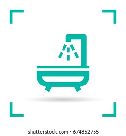 Shower bath line vector icon