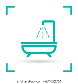 Shower bath line vector icon