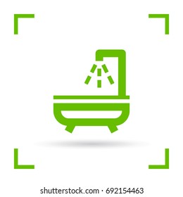 Shower bath line vector icon