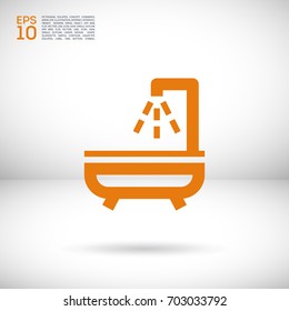 Shower bath line vector icon
