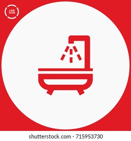 Shower bath line vector icon
