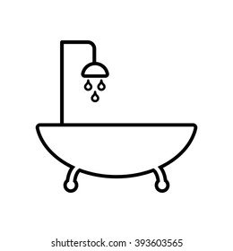 shower bath  thin line icon